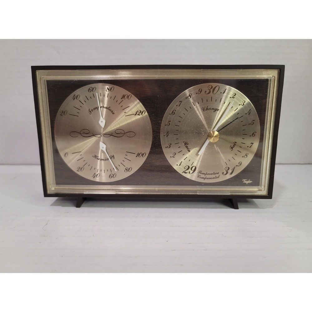 Vintage Taylor Weather Station Barometer Thermometer Hygrometer Desk Top USA